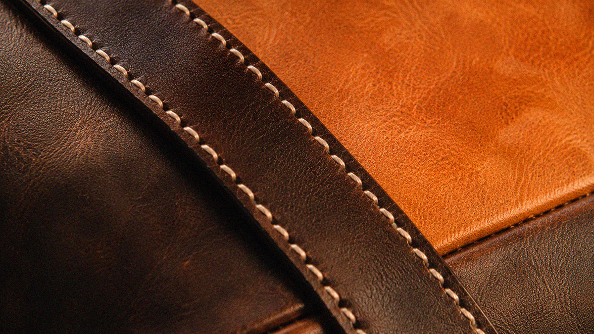 Crazy Horse leather developing marks and patina through use