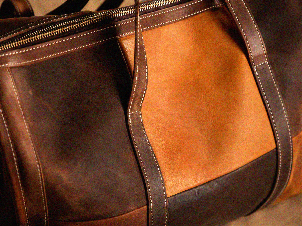 COFFT Crazy Horse leather bag close-up