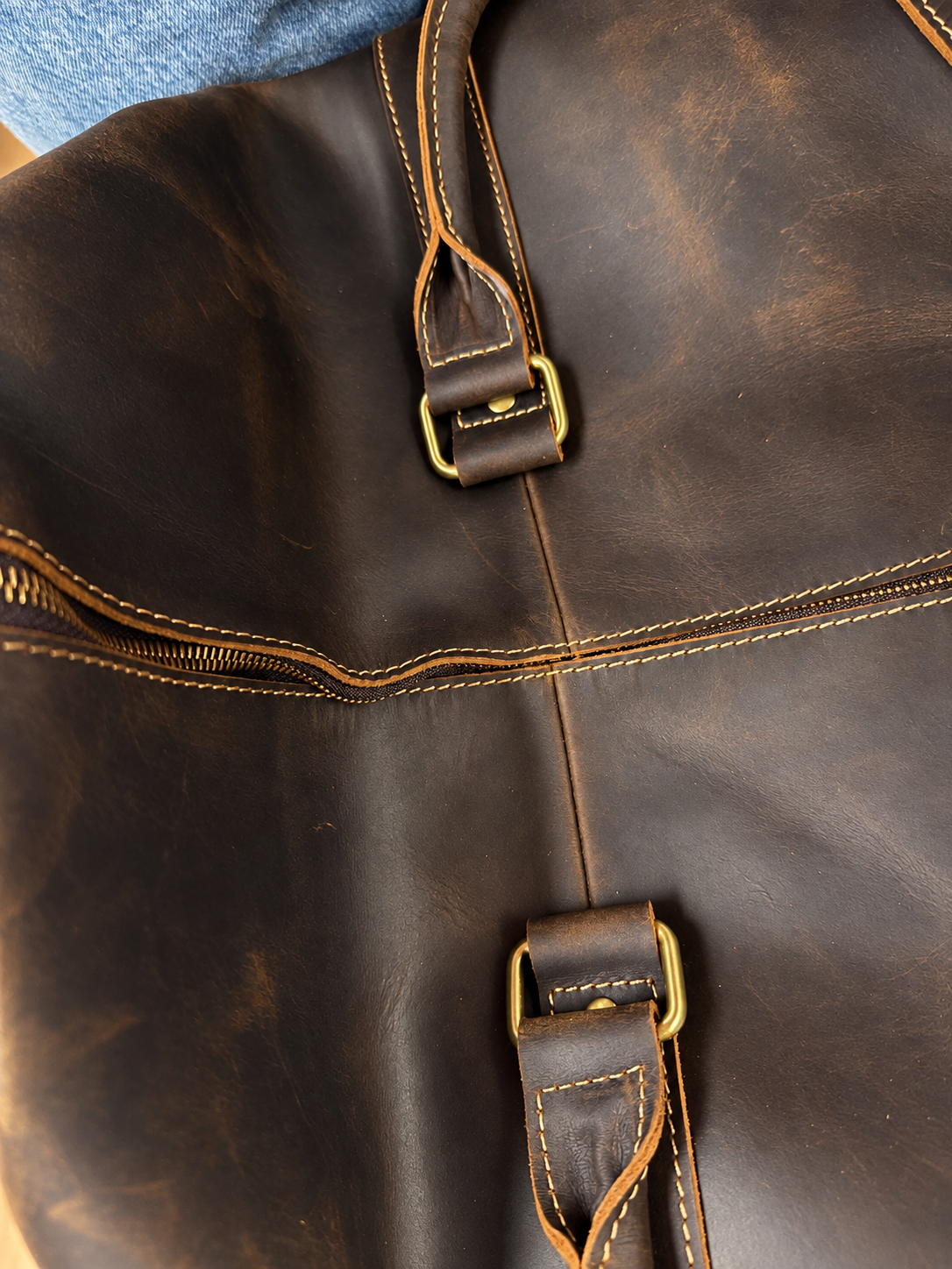 COFFT genuine Crazy Horse leather Duffle Bag