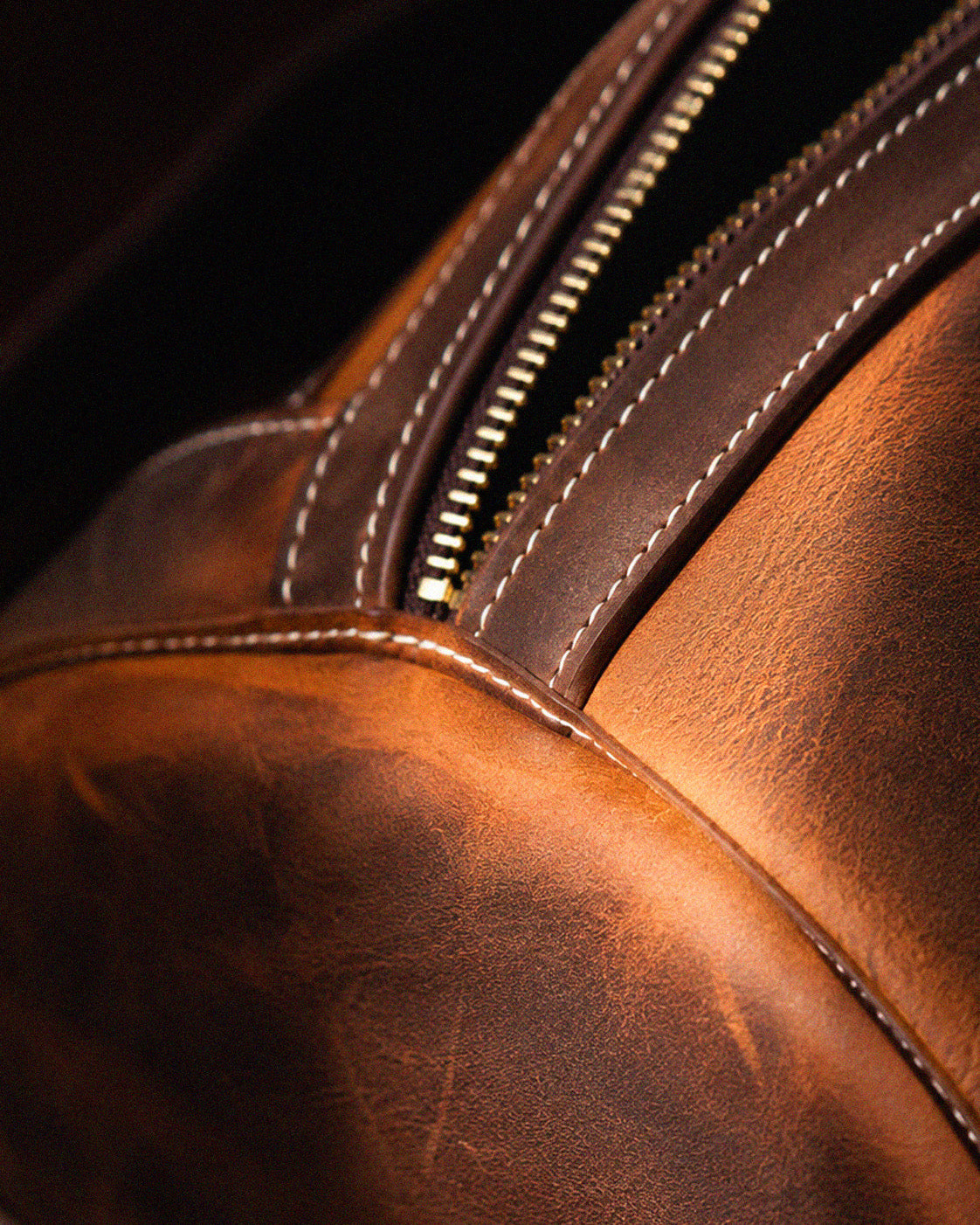 Crazy Horse leather with a waxed pull-up finish